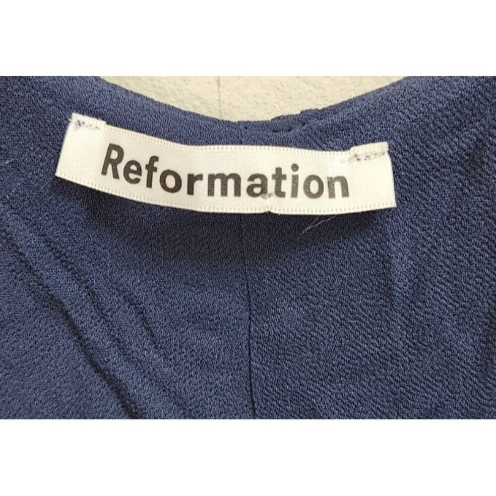 Reformation Callalily Dress in Navy Blue Size 4 - Picture 12 of 16